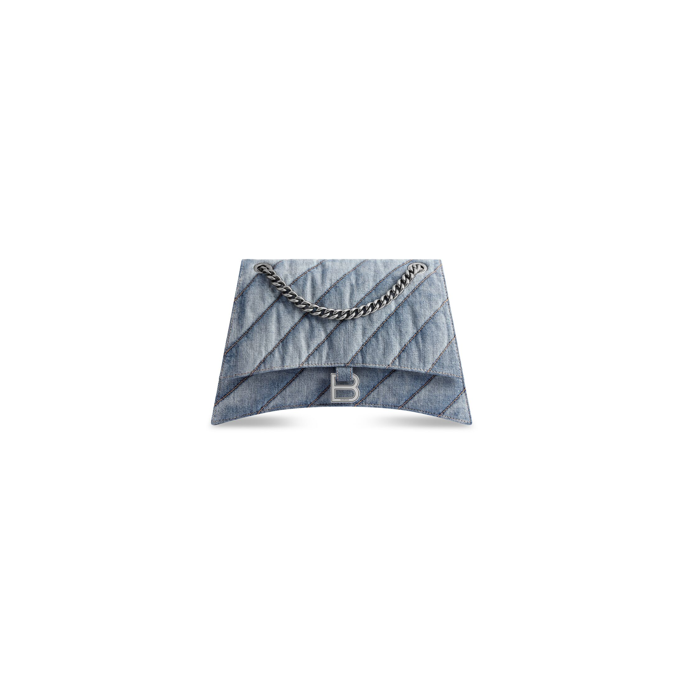 WOMEN'S CRUSH MEDIUM CHAIN BAG QUILTED DENIM IN BLUE